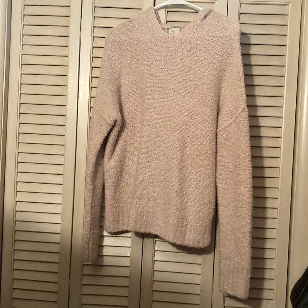 Womens Textured Hooded Sweater